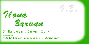 ilona barvan business card